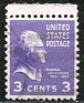United States - 1938 - Personajes - 3 ¢ - Violeta - Estados Unidos, Characters - Scott 807 - Tomas Jefferson (13/04/1743-04/07/1826) - 0